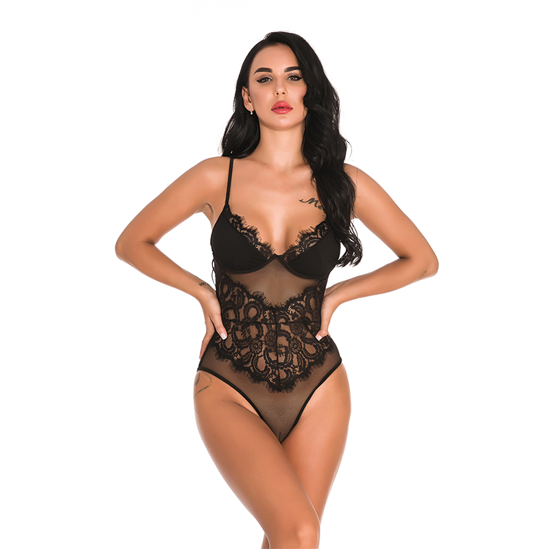 Openable Crotch Lace Teddy