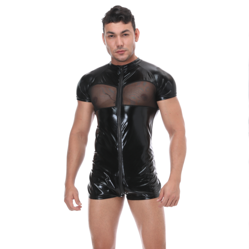 Men's PU Net Short Bodysuit