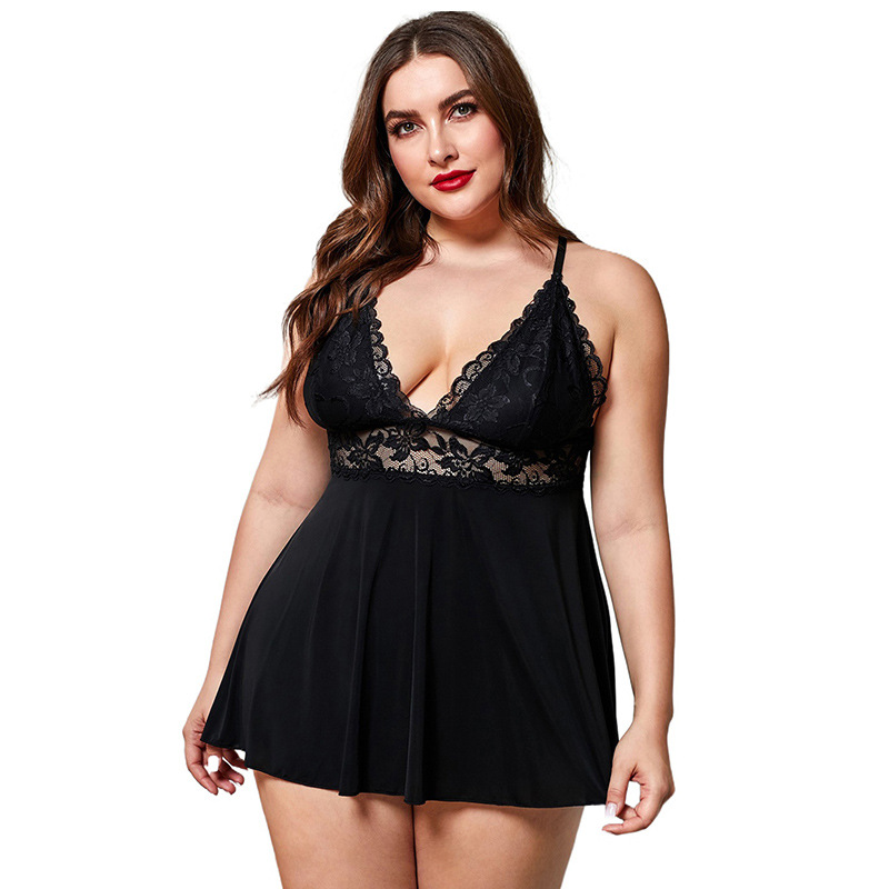 Embroidery Lace Plus Size Babydoll