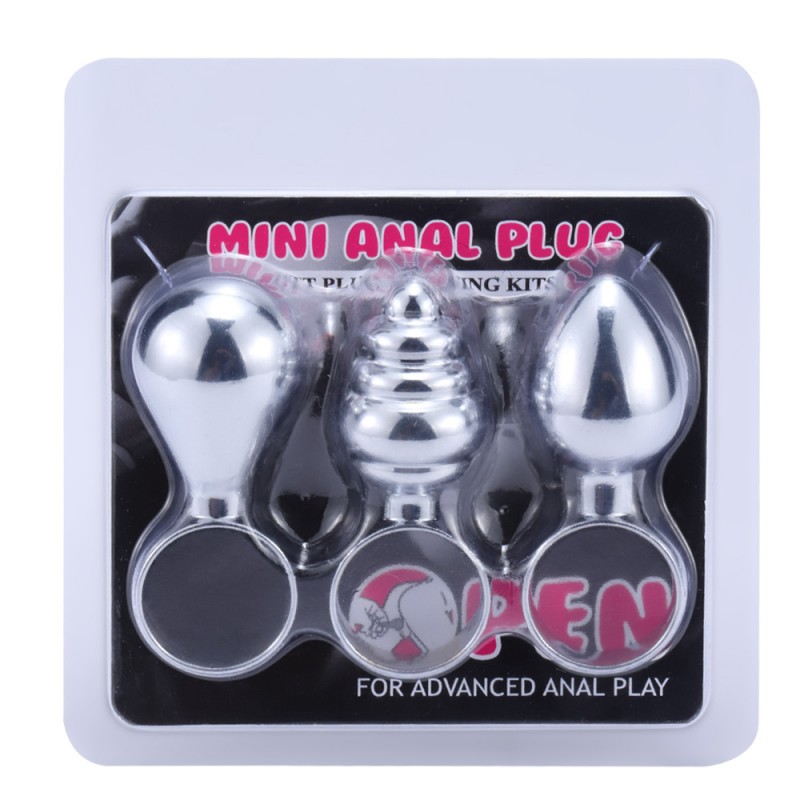 3pcs Metal Anal Plug Kit Idea for Beginner