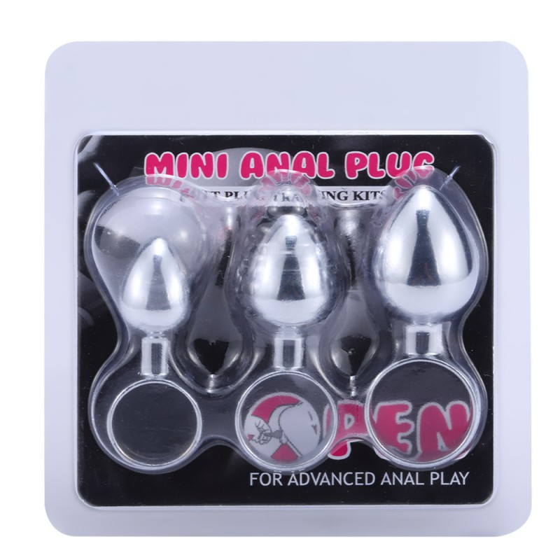 3pcs Metal Ring Anal Plug Kit