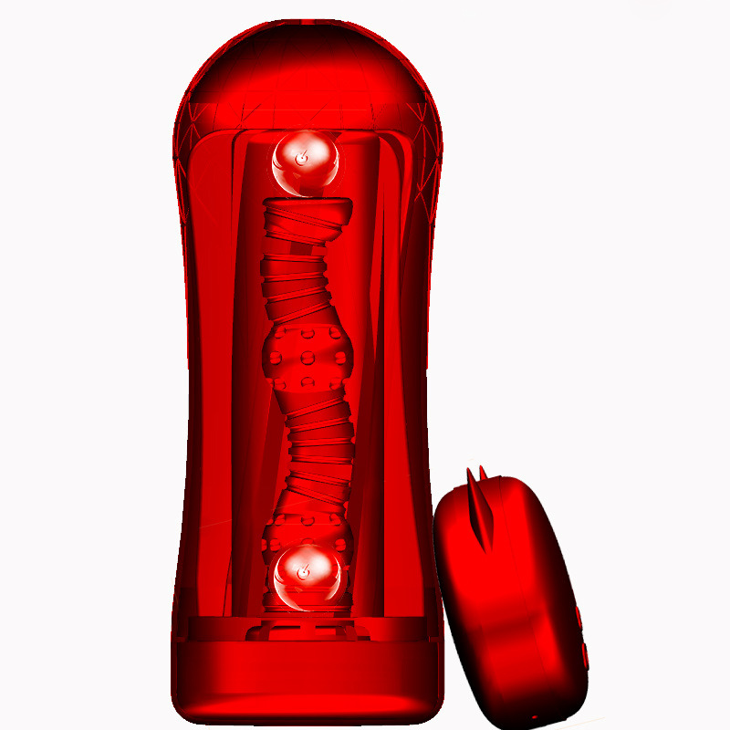 Wireless Control Stroker with Two Vibrating Balls - A