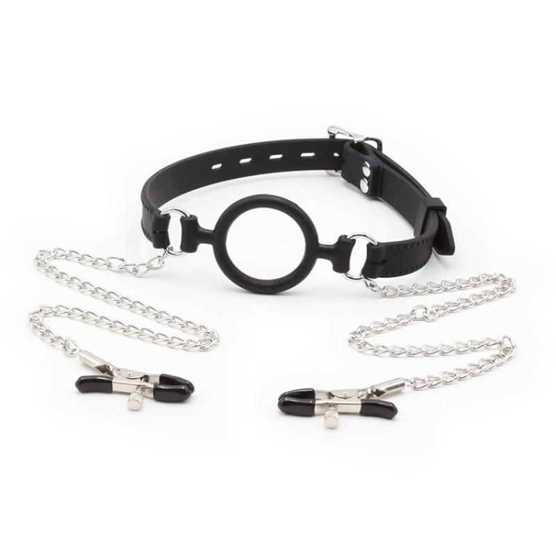Mouth Opener with Nipple Clamps