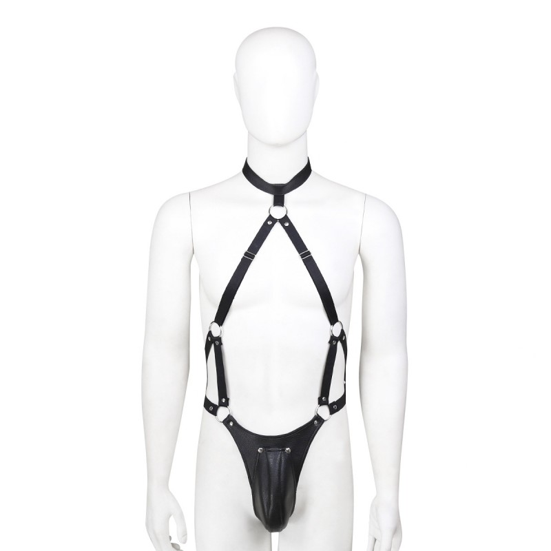 Male PU Harness with Cock Restraint
