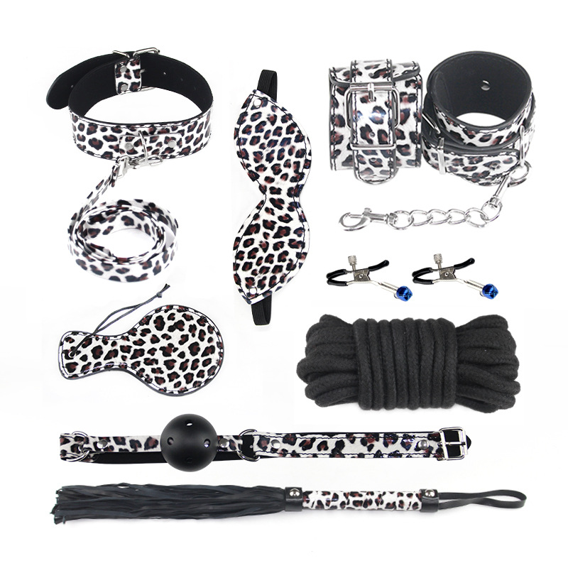8pcs Leopard Leather Bondage Kit
