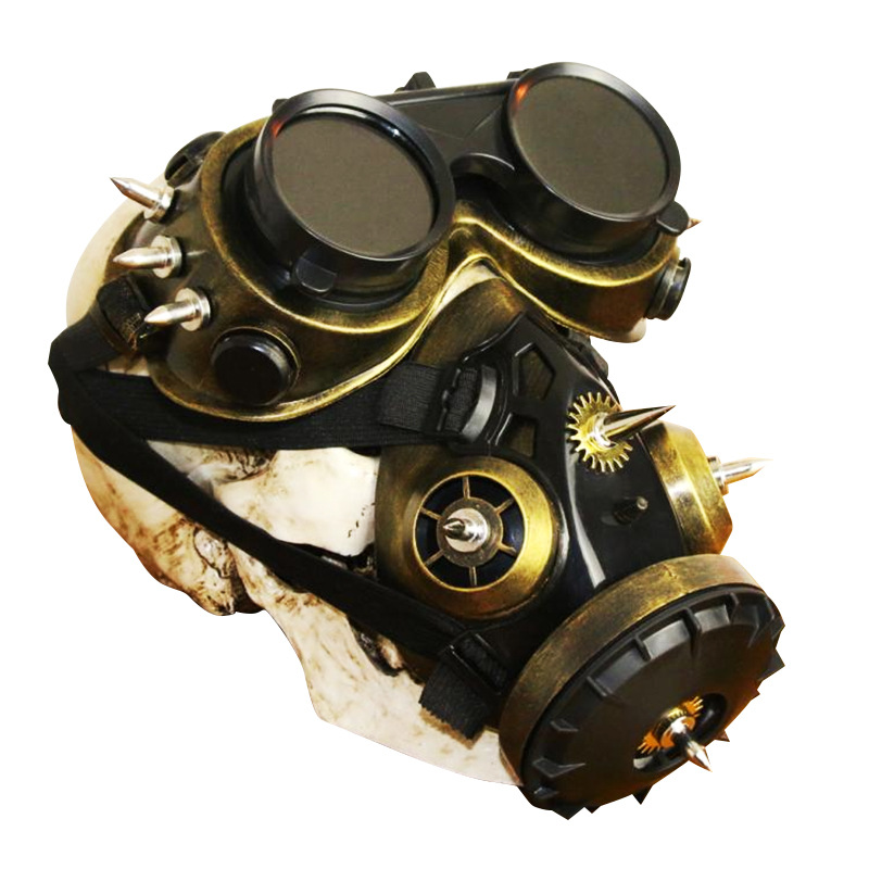 Steampunk Retro Gas Mask and Goggles Set