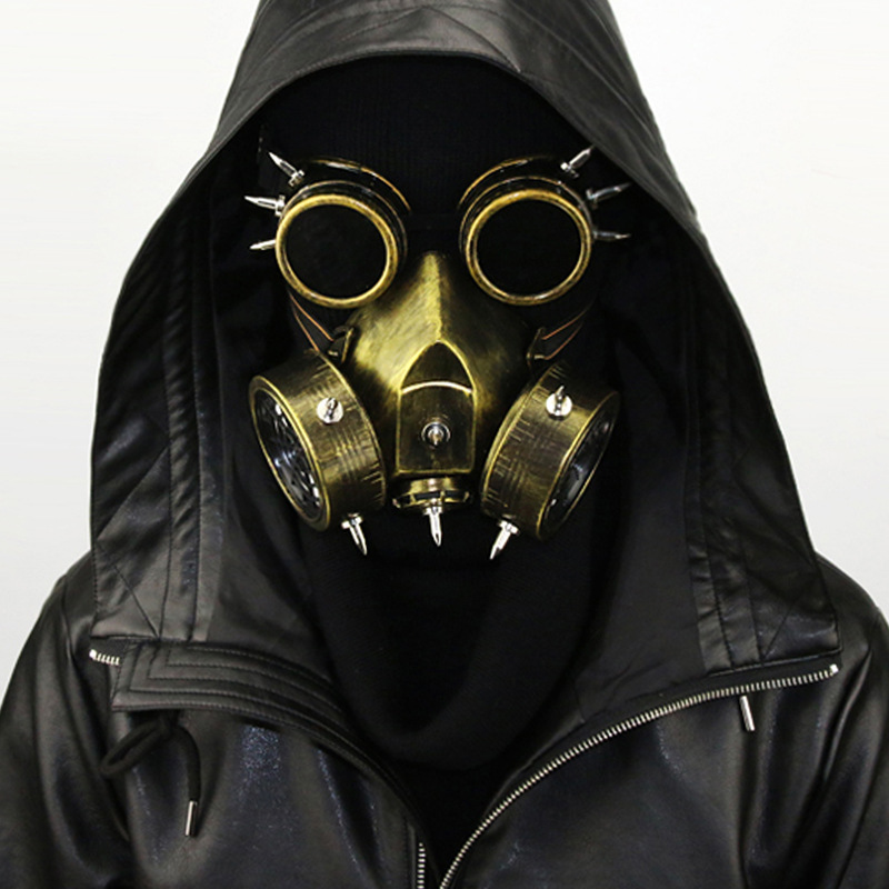 Steampunk Gas Mask and Goggles Set