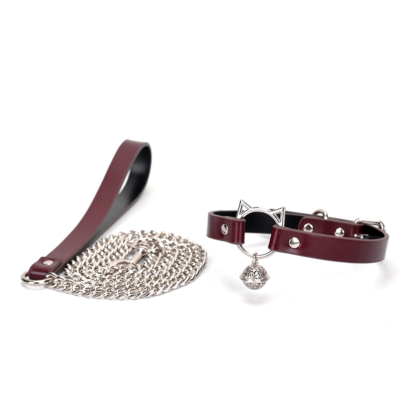 PU Leather Collar with Chain - Cat