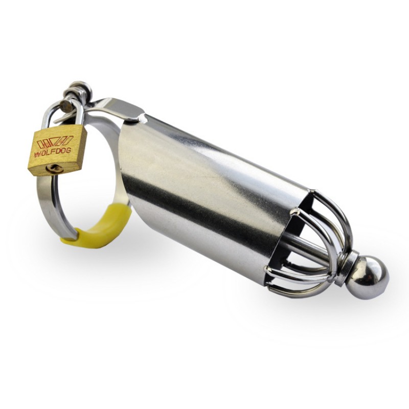 Umbrella Stainless Steel Cock Cage with Penis Plug