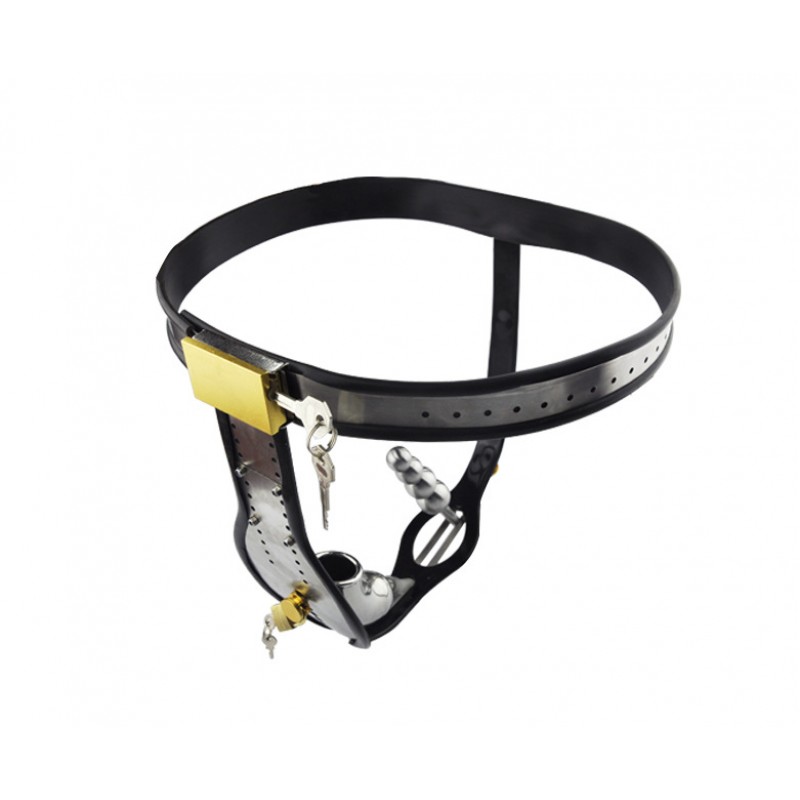 Male Chastity Belt with Anal Plug