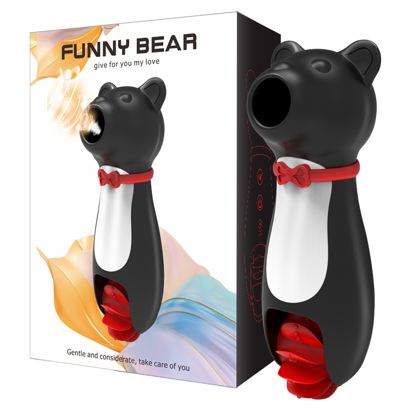 Funny Bear Sucking and Licking Vibrator