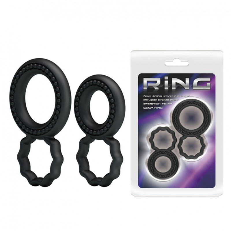 2pcs Dual-rings Cock ring set
