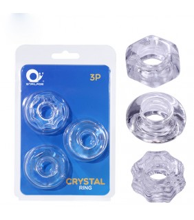 3pcs Crystal Cock Rings Kit
