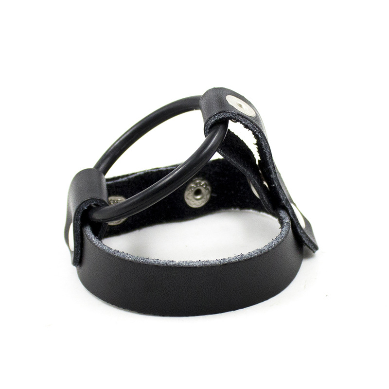 Leather and Silicone Cock Ring