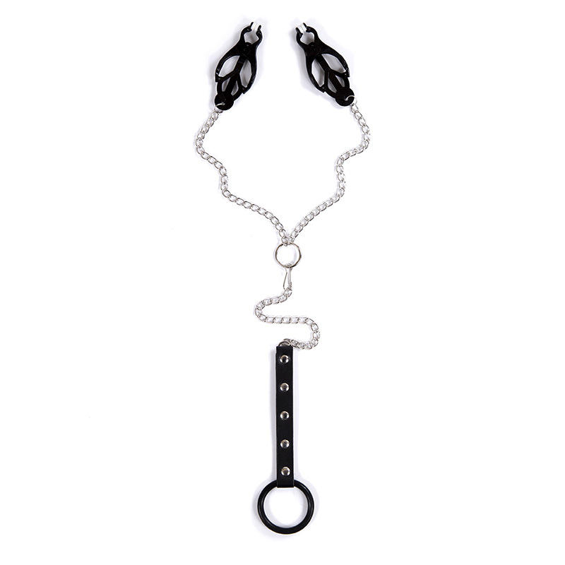 Silicone Cock Ring with Nipple Clamps