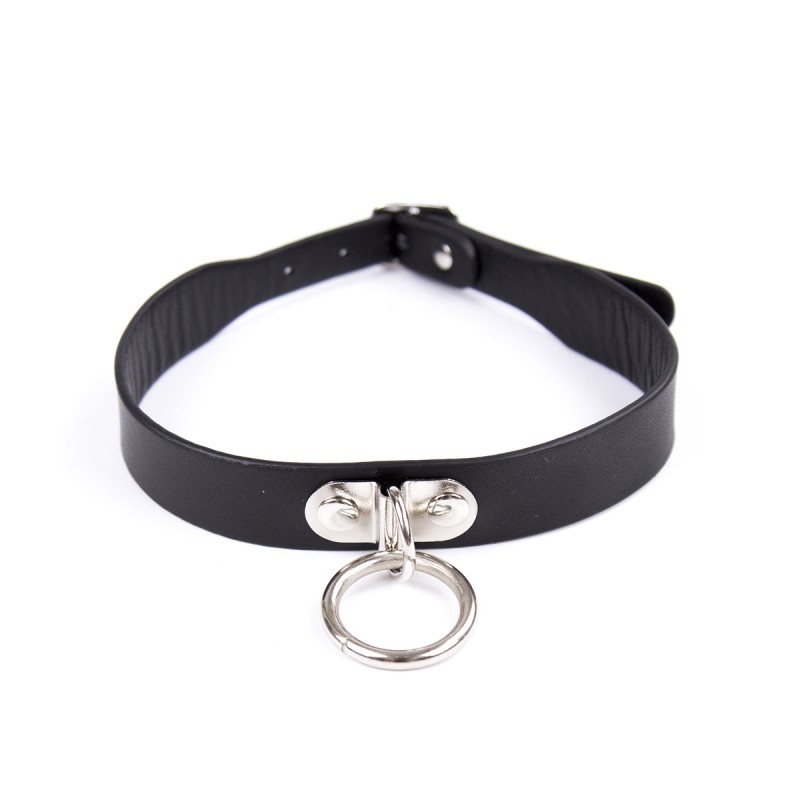 PU Leather Collar with Ring