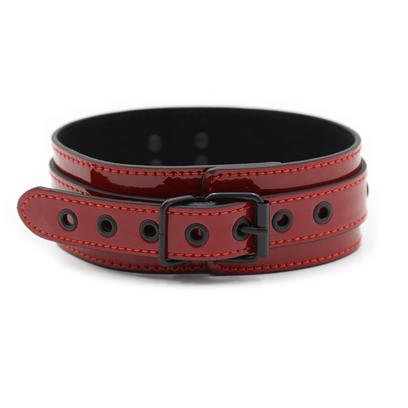 Bright PU Collar with Black Buckle