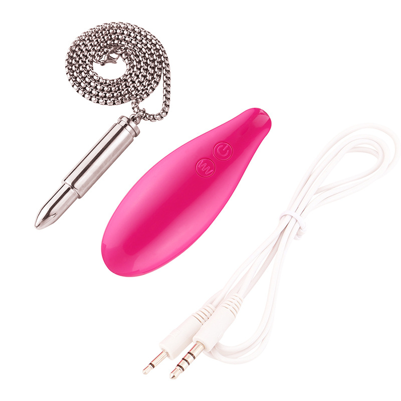 Stainless Steel Bullet Vibrator with Necklace
