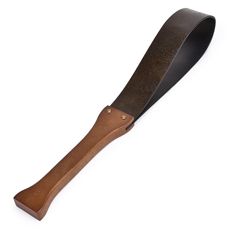 Wooden Handle Genuine Leather Paddle