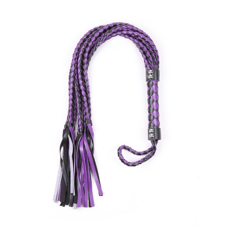 Braid PU Leather Flogger in Purple