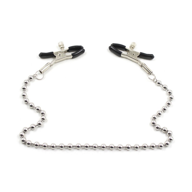 Alloy Nipple Clamp with Beads Chain