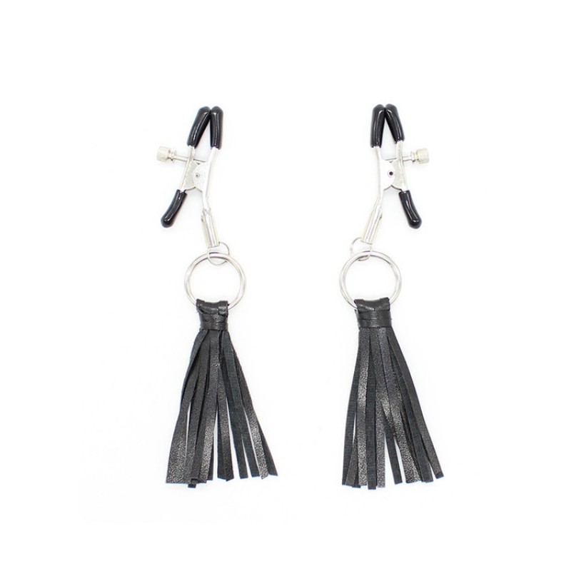 Alloy Nipple Clamp with Leather Tassel