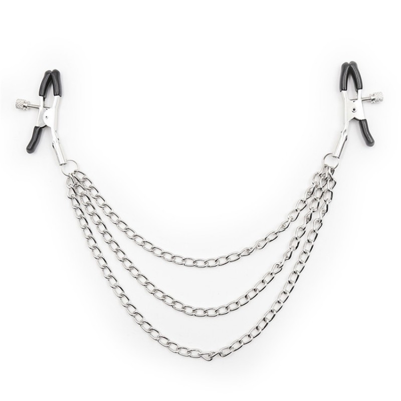 Alloy Nipple Clamp with 3 Chains