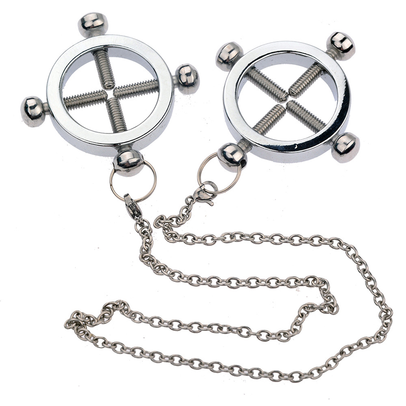 Stainless Steel Cross Nipple Clamps with Chain
