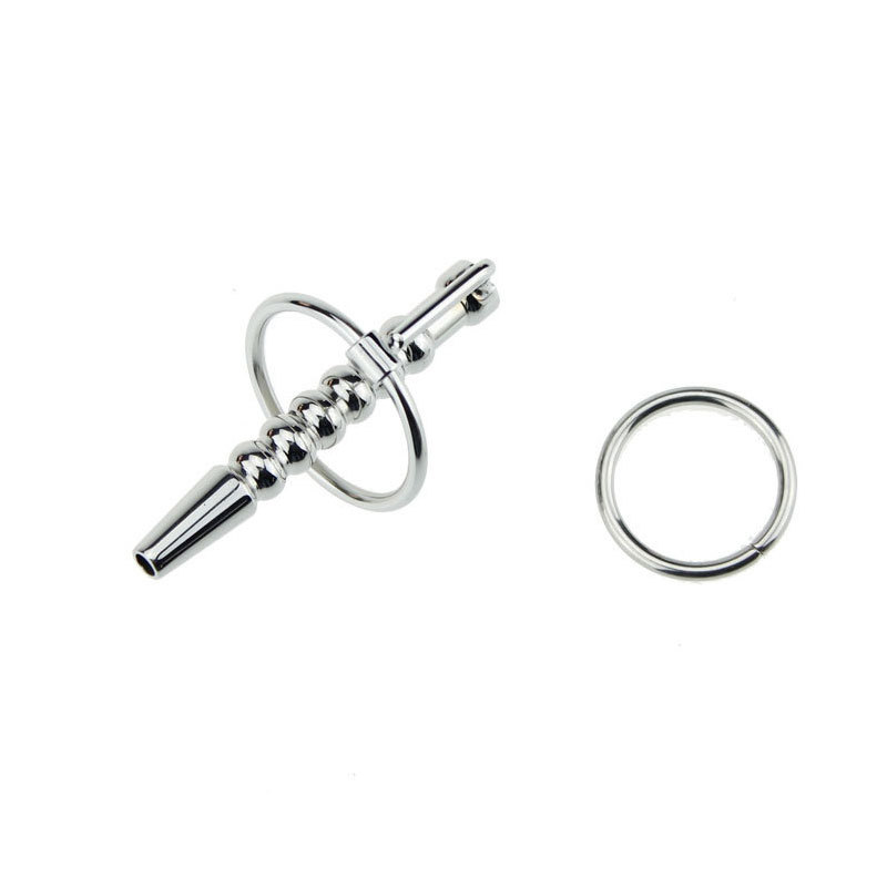 Stainless Steeel Hallow Penis Plug with Glans Ring