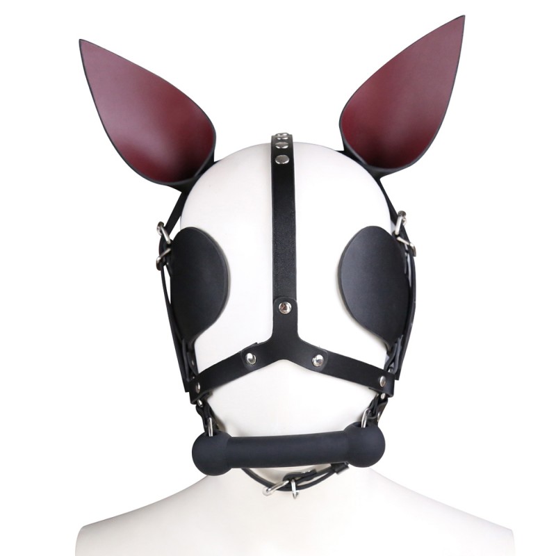 PU Puppy Hood with Mouth Gag