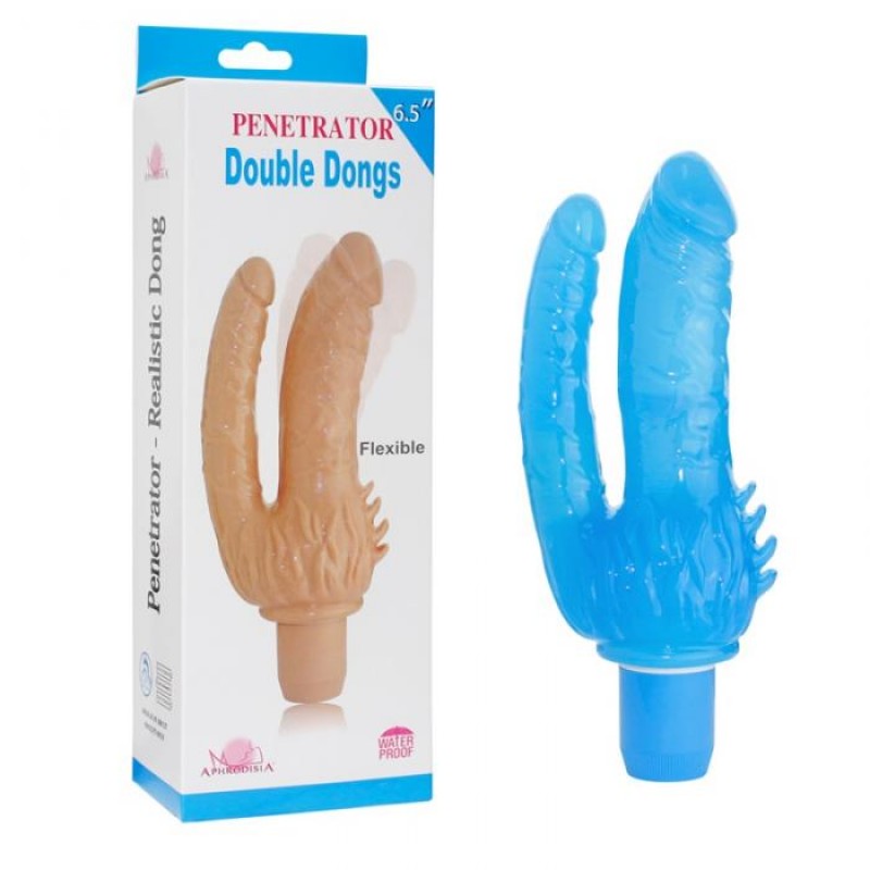 Double Dong - 6.5 Inch Vibrating Realistic Dildo
