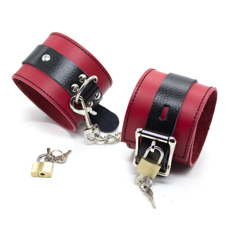 Leather Buckle Cuffs with Lock