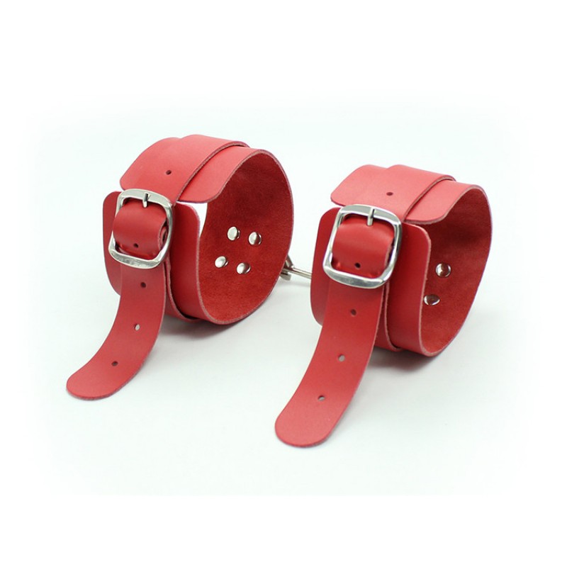 Genuine Leather Buckle Hand and Ankle Cuffs